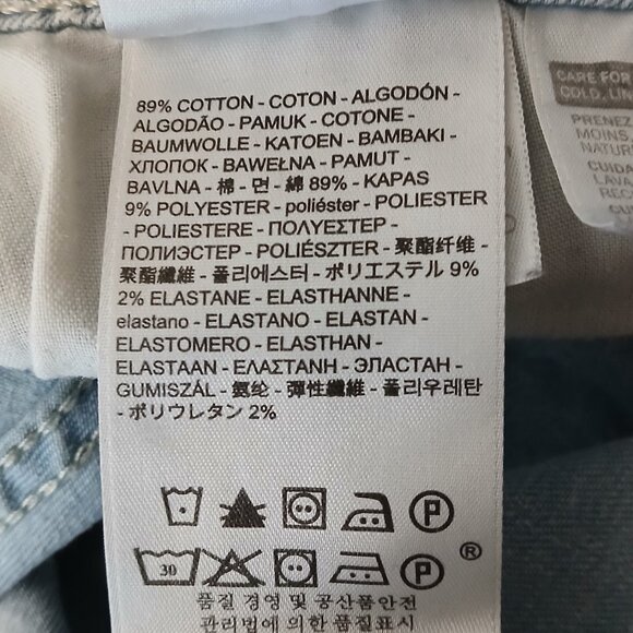 Levis Jeans 711 Skinny Size 33 Acid Wash Light Blue Denim Stretch Mid Rise - Picture 9 of 10